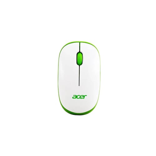 Acer Wireless White and Green Mouse - Gaming Peripherals