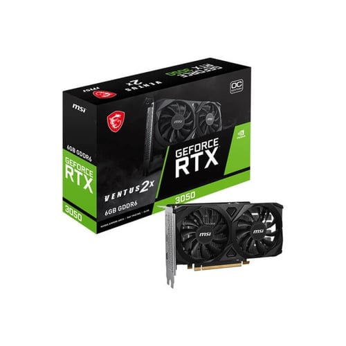 MSI GeForce RTX 3050 Ventus 2X E 6GB OC GDDR6 Graphics Card - Graphics Cards